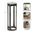 thumbnail image 6 of Kate and Laurel Dahl Modern Round Glass Top Outdoor Drink Table, 8 x 8 x 23, Clear Glass and Gray Gunmetal, Circle Pedestal Patio Mini Table for Living Room Plant Stand or Small Bedroom Nightstand, 6 of 9
