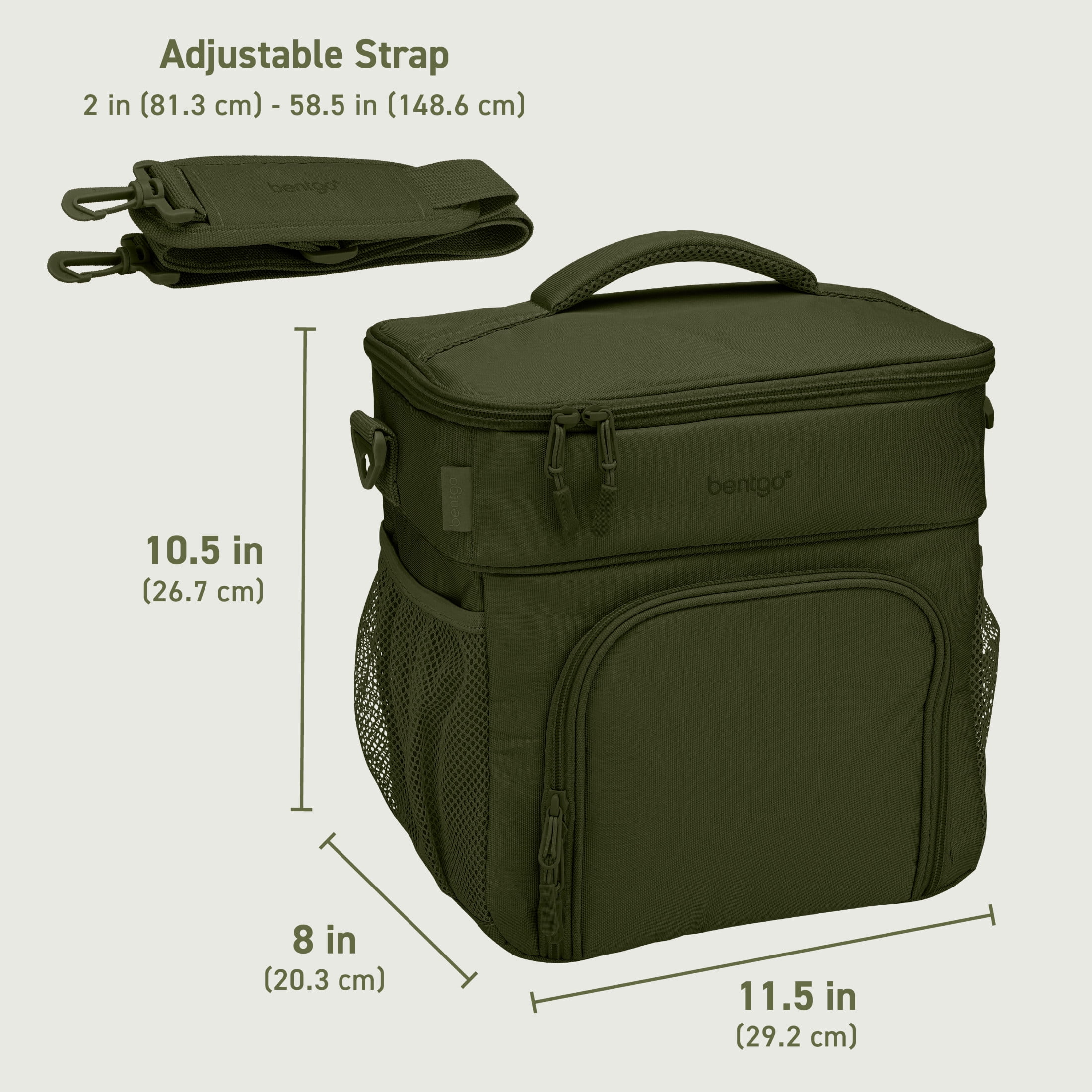 bentgo Prep Deluxe Insulated Multimeal Bag 5-Compartment Olive Green (BGPRPBAG-OG)