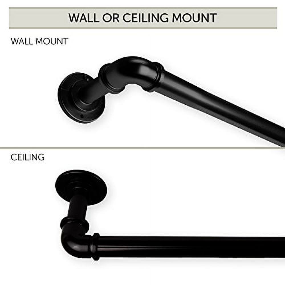 1" Blackout Curtain Rod 120-170 inch - Black