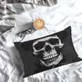 thumbnail image 5 of Fuzoiu Black White Hat Skull Print Pillow Case with Hidden Zipper,Pillow Covers,Soft and Comfortable Pillowcase-20"x30", 5 of 6