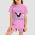 thumbnail image 2 of HCNTES Toddler Baby Boys Girls Independence Day Outfits Set Spring Summer Short Sleeve Shirt and Pants Set 2T 3T 4T 5T 6T 7T 8T 9T Kids 2-piece Pajamas Sleepwear(F02-Pink,5-6 Years), 2 of 7