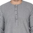 thumbnail image 4 of SKAVIJ Men's Handloom Cotton Kurta Indian Ethnic Wear Yoga Top (Large, Black Stripe), 4 of 6
