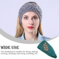 thumbnail image 3 of Diademas de ganchillo Sonducket para invierno a prueba de viento con diamantes de imitación verde, 3 of 6