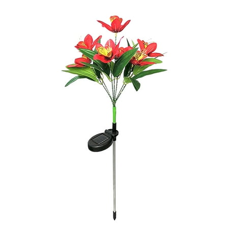 

kaHgKids Solar Lily//Orchid Lamp Outdoor Garden Patio Lamp ABS For Indoor Or Outdoor Decoration Beautiful Suitable For Outdoor People Garden Lamps