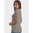 thumbnail image 3 of Women's V-Neck Short Sleeve T-Shirt - Soft Casual Basic Tee, Solid Colors, S-XXL, 3 of 4