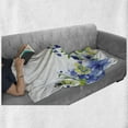 thumbnail image 6 of Watercolor Flower Soft Flannel Fleece Throw Blanket, Swirled Brushstroke Herbs Romantic Feminine Blooming Nature Artwork, Cozy Plush for Indoor and Outdoor Use, 70" x 90", Blue Yellow, by Ambesonne, 6 of 6
