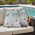 thumbnail image 4 of 4th of July Outdoor Waterproof Pillow Covers, Memorial Day Patriotic Star Leaf Wooden Decorative Square Throw Pillowcase Sofa Cushion Sham for Patio/Couch/Chair, 24"x24" 2 Pack, 4 of 8