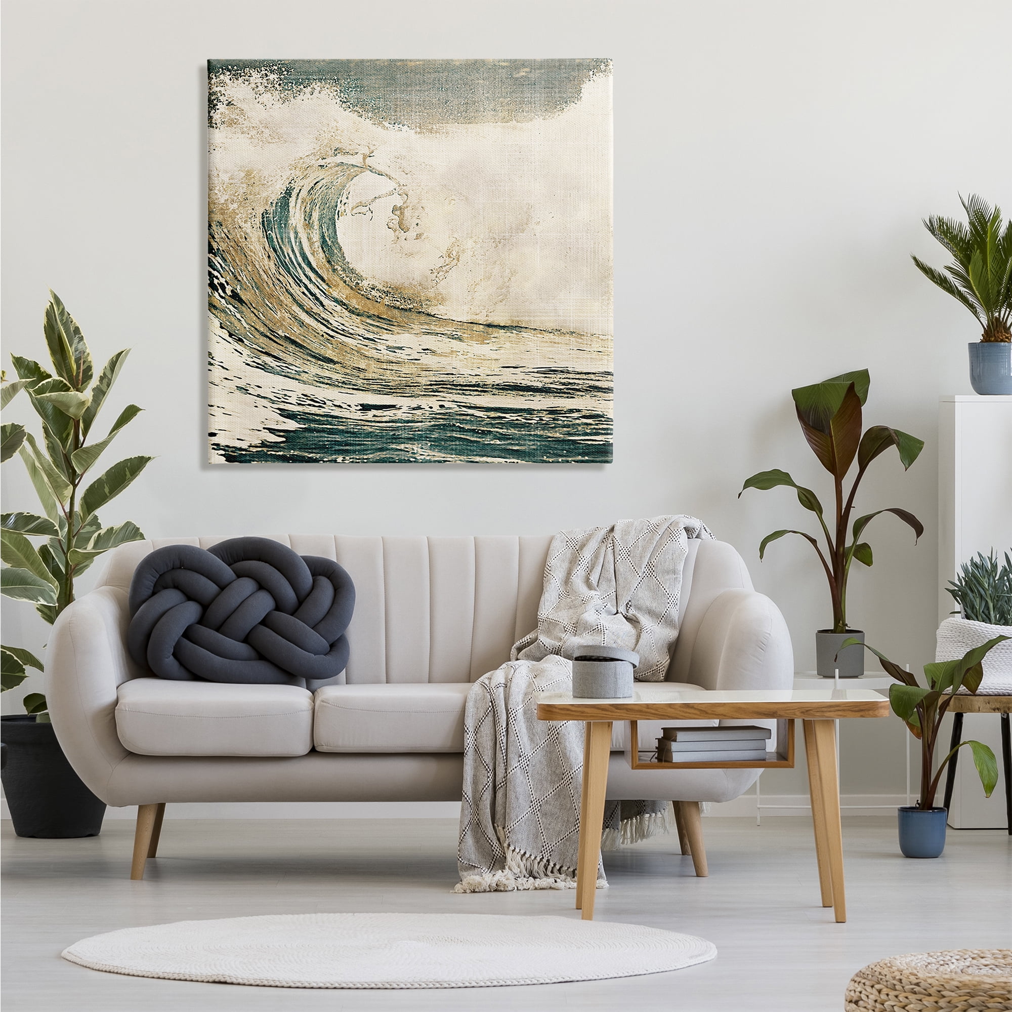 Stupell Industries Vintage Tidal Wave White Crest Nautical Water, 36 x 36, Designed by Heather Hayes