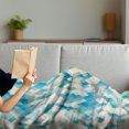thumbnail image 3 of Geometric Soft Flannel Fleece Throw Blanket, Blue Themed Hexagonal Shaped Abstract Modern Grunge Art Print, Cozy Plush for Indoor and Outdoor Use, 70" x 90", Turquoise White, by Ambesonne, 3 of 5