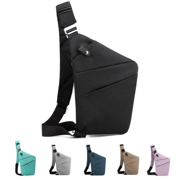 Anti Theft Crossbody Bag, One Shoulder Chest Sling Bag Multi Pockets Slim Anti Theft Travel Purse for Women & Men