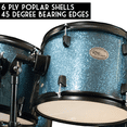 thumbnail image 4 of Rise by Sawtooth Full Size 5-Piece Student Drum Set with Hardware and Cymbals, Red Sparkle, 4 of 13