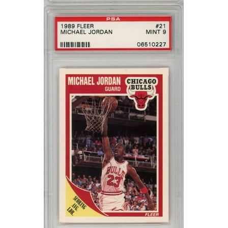 Graded 1989 Fleer Michael Jordan #21 Basketball Card PSA 9 Mint