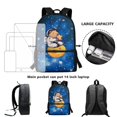 thumbnail image 6 of Uourmeti Capybara Print Backpack, Adjustable Buckle School Backpack 17 Inch Personalized Student Bookbag for Outdoor Travel, 6 of 6