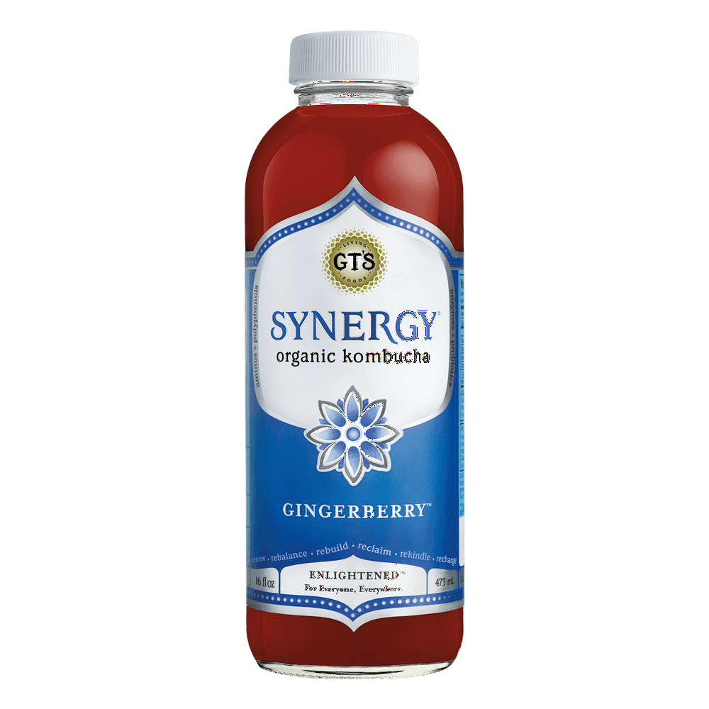 GTs Enlightened Synergy Organic and Raw Kombucha Gingerberry, 16 Ounce