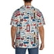 thumbnail image 3 of Balery London Symbols1 Camisa Casual de Manga Corta con Botones para Hombre, Texturizada, Estilo Cubano, para Playa, Verano-3X-Large, 3 of 5