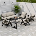 thumbnail image 2 of EAGLE PEAK Urban Slate 7 Piece Modern Outdoor Patio Furniture Set, Couch, Patio Chairs, Coffee Table, and Side Table, Black/Gray, 2 of 9