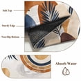 thumbnail image 6 of Round Area Rug 5ft Mid Century Abstract Geometric Area Rugs Washable Low Pile Floor Carpet for Bedroom, Boho Leaves Nordic Arch Sun Non Slip Soft Rugs for Living Room Entryway Dining Room, 6 of 9