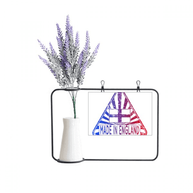Made in England Reino Unido bandera patron de triangulo Inglaterra histórica marca ilustración Tarjeta de jarrón de lavanda artificial