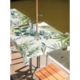 thumbnail image 2 of Outdoor Tablecloths with Umbrella Hole & Zipper, Green Leaves 60x60 Inch Square Tablecloths, Summer Botanical Farmhouse Watercolor Leaf Waterproof Table Cloth, Patio/Pool/Picnic Table Covers, 2 of 8
