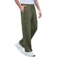 thumbnail image 5 of Pinspark Men's Baggy Cargo Sweatpants Open Bottom Straight Leg Loose Fit Drawstring Waist Deep Pockets, 5 of 6