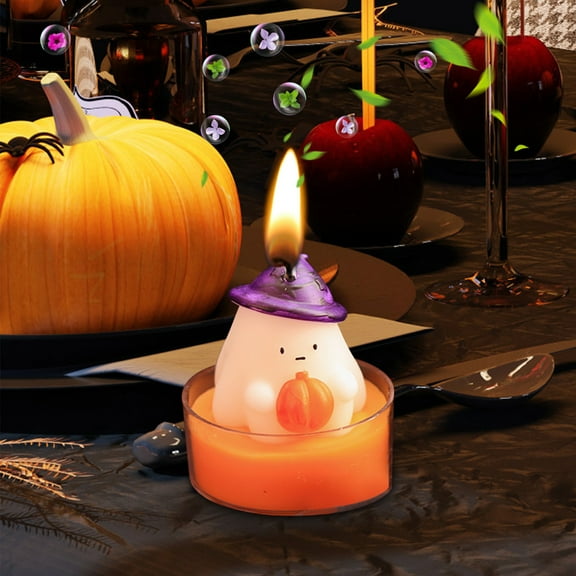 Vggrvlo Halloween Candles wax Bruning Candles Halloween Spooky Ghost Witches Hat Candles Best Halloween Gifts for K-ids C-hildren