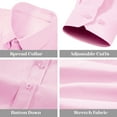 thumbnail image 2 of Men's Slim Fit Stretch Dress Shirt Solid Color Microelastic Long Sleeve Casual Soft Business Button Up Shirts, 2 of 5