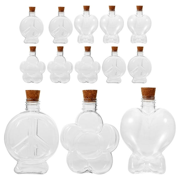 FESTFENDS 25Pcs Plastic Art Bottles Mini Bottles with Caps for Message Storage and Sand Painting 10.00X7.00X3.50In