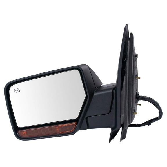 TRQ Mirror Power Heated Memory Turn Signal Puddle Light Textured Black LH Side MRA08023