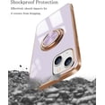 thumbnail image 6 of Compatible with iPhone 14 Case iPhone 13 Case with Ring Holder Silicone Protective Cover Magnetic Kickstand Shockproof Folding iPhone14 Case iPhone13 Case Soft TPU Bumper-Purple, 6 of 16