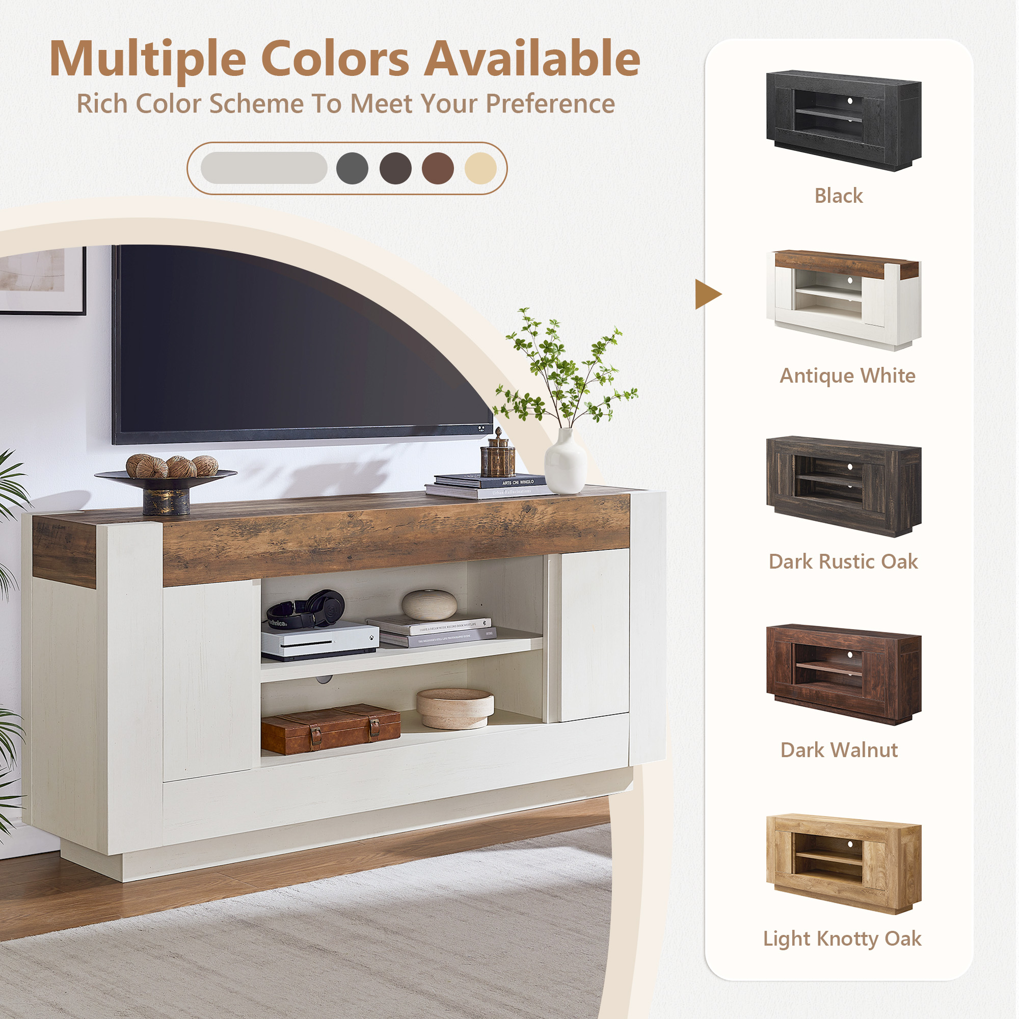 KeyWhat 70" Modern Farmhouse TV Stand for TVs up to 80" photo 6