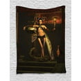 thumbnail image 1 of Fantasy Tapestry, Beauty with Scepter on Stairs Leaning on Pyton Baldachin and Warp and Weft Carpet, Wall Hanging for Bedroom Living Room Dorm Decor, 40W X 60L Inches, Multicolor, by Ambesonne, 1 of 2