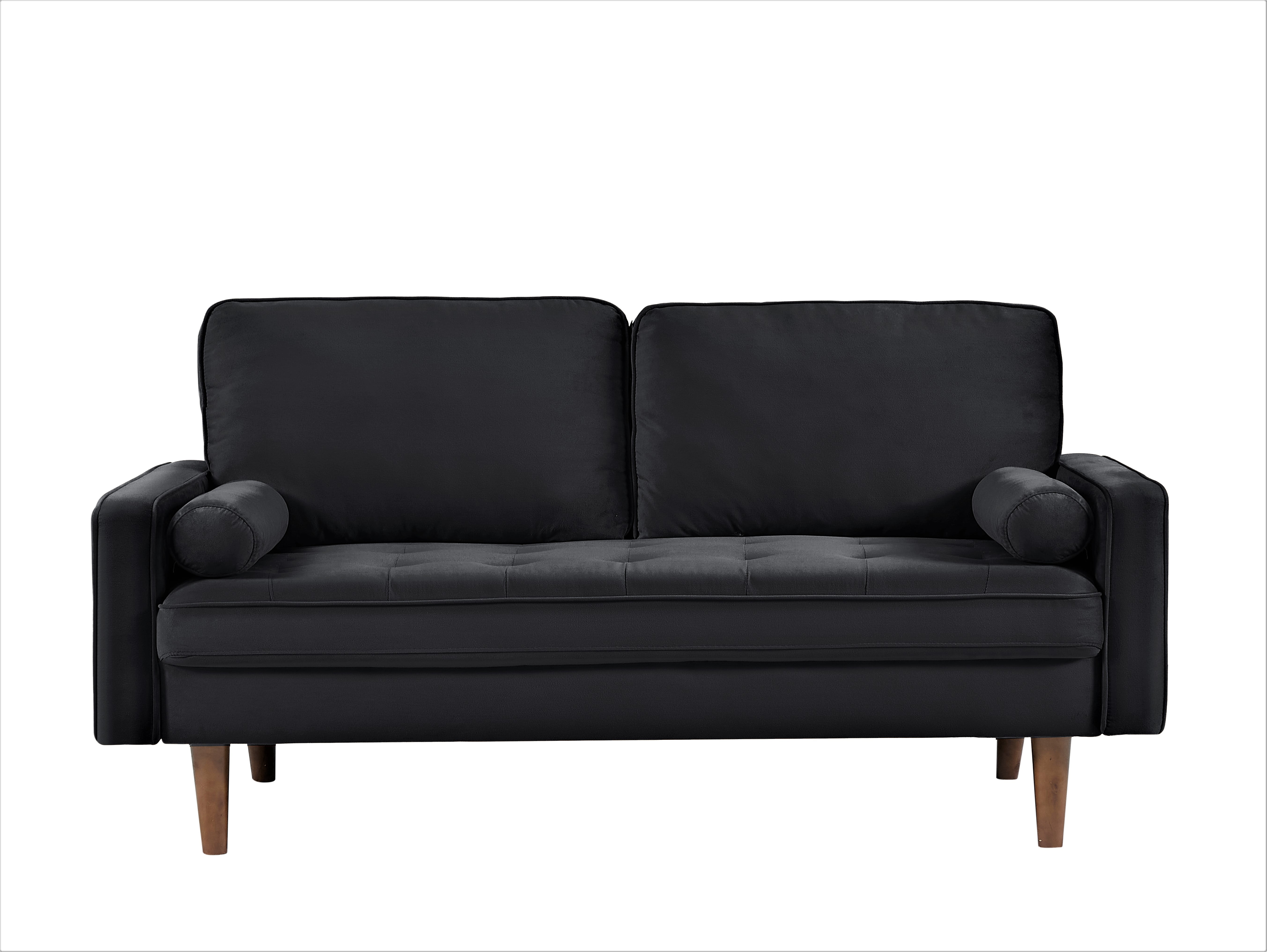 US Pride Furniture Monahan 58''W Velvet Tufted Loveseat, Black