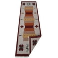 thumbnail image 3 of Rugsotic Carpets Hand Woven Kilim Area Rug, 2'6''x10', White Burgundy, Wool, Flat Weave, Low Pile, Runner, Contemporary Design, 3 of 5