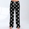 thumbnail image 2 of Zorvxlyn Halloween Pj Bottoms Pants Ghost Pumpkin Bat Print Women's Pajama Bottoms Drawstring Elastic Waist Women Lounge Pants, 2 of 8