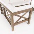 thumbnail image 4 of Keith Outdoor Acacia Wood Left Arm Loveseat and Coffee Table Set with Cushion, Gray and White, 4 of 10
