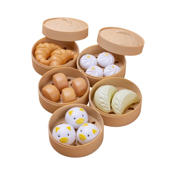 Miniature Food Model Play Set, 22Pcs Soft Simulation Chinese Western Food Toys, Pretend Kitchen Playset for Kids Role Play & Table Decor