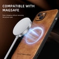 thumbnail image 5 of ELEHOLD PU Leather Case For iPhone 14 Plus Slim Magnetic Shockproof Cover, [MagSafe Compatible], [Lens&Screen Protection], Drop protection Case - Brown, 5 of 11
