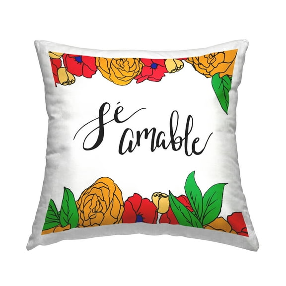 Stupell Industries Sé Amable Florales Tropicales Decorative Printed Throw Pillow, 18 x 7 x 18