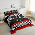 thumbnail image 3 of jejeloiu Racing Falg Bedding Comforter Set,Classic Checkerboard Twin Comforter Sets,Speed Extreme Sport Bedding Set For Boys Kids,Luxury Bedroom Decor Reversible,2pcs, 3 of 8