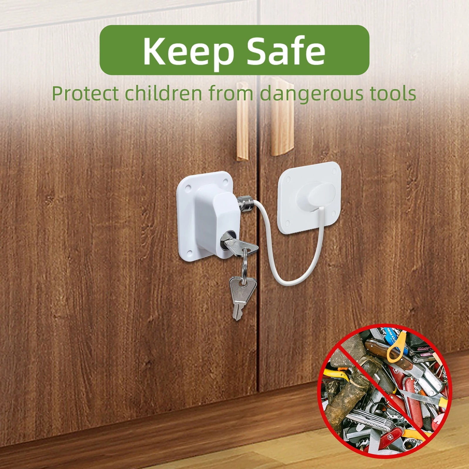 Fridge Lock, Refrigerator Lock with Keys for Fridge, Cabinet Locks, Drawers, Dishwasher, Toilet and Child Proof Safety Cabinet Locks, Adhesive No Drilling, 4 Pcs