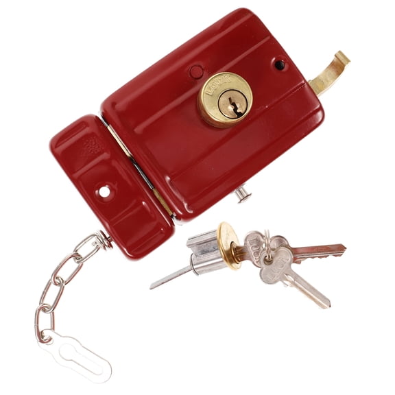 FOMIYES Heavy Duty Red Sliding Door Lock Bolt, Steel and Copper Construction for Enhanced Home Security
