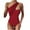Red, variant on Sngxgn Women's Twist Back Cut Out Ring Plunge Neck Swimsuit Bathing Suit(Green,S)