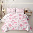thumbnail image 2 of Erosebridal Dreamy Princess Style Twin Quilt Set,Pink Loves Heart Twin Coverlet Set For Girls Kids,2 Pieces, 2 of 7
