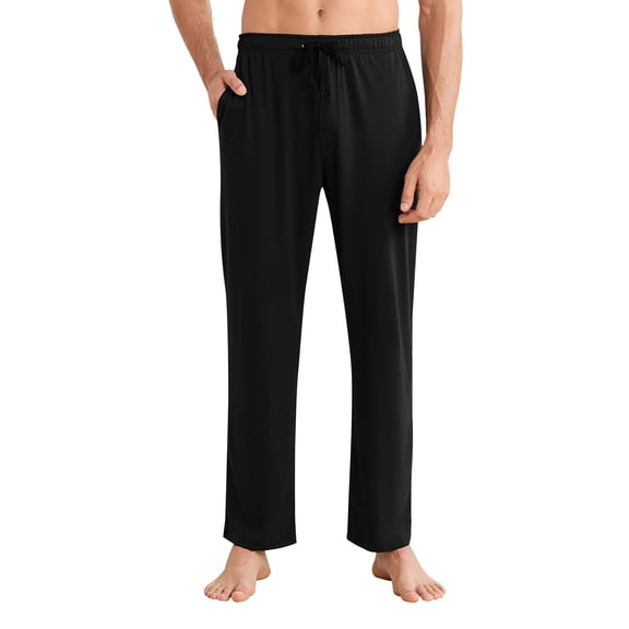 Vulcanodon Mens Pajama Pants Cotton Lightweight Sleep Lounge Pants PJ Bottoms with Pockets and Button Fly