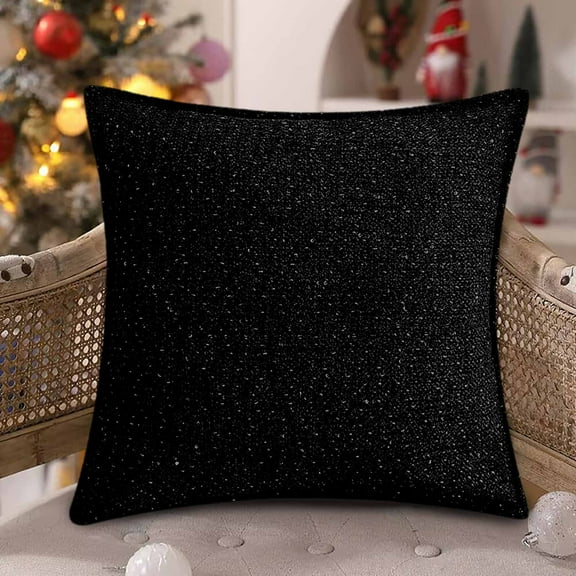 Peacheart Black Christmas Pillow Covers 18x18 Inch, Rustic Knitting Pillow Case for Bed Sofa Couch Xmas Winter Holiday Farmhouse Home Decor