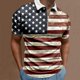 thumbnail image 2 of Camisas Para Hombre Casual Camisa de manga corta con cuello vuelto y cremallera con estampado informal de verano para hombre (Khaki, 4XL), 2 of 5