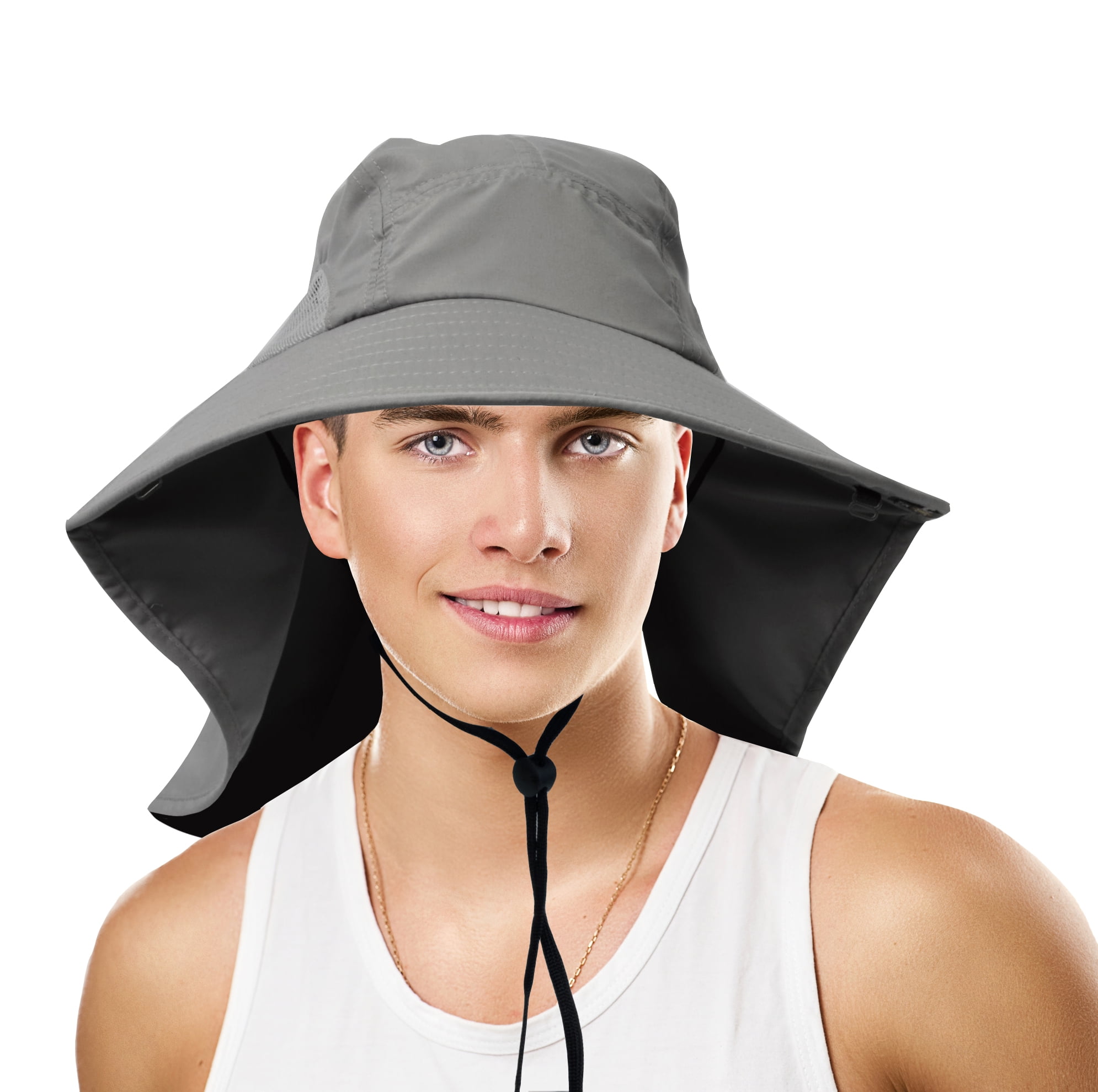 Sun Hat Neck Flap Fishing Hiking Outdoor Summer Protection face Cap Wide Brim