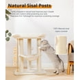 thumbnail image 7 of Cat Tree Tower for Indoor Cats, Cat Scratch Post with Large Bed for Maine Coon Big Cats, Sisal Cat Scratcher with Soft Perch & Hammock, Stable Cat Stand, Removable, 7 of 7