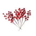 thumbnail image 4 of 32Pcs Simulated Berries Realistic Artificial Red Berry Stems DIY Christmas Holly Berries for Wreaths Table Ornaments-Red, 4 of 8