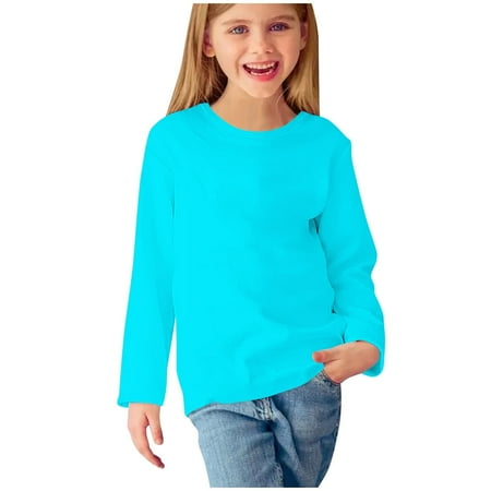 

LNWUY Girls Cute Casual Sweatshirts Kids Tie Dye Crewneck Long Sleeve Comfy Breathable Pullover Tops 4-15 Years Sky Blue 4 Years